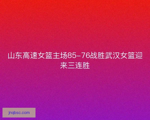 山东高速女篮主场85-76战胜武汉女篮迎来三连胜